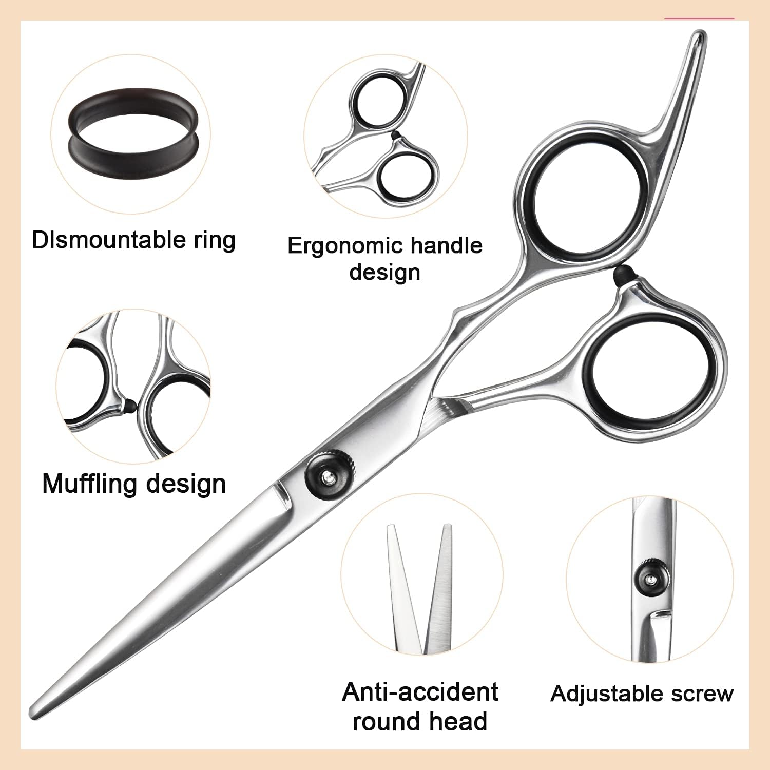 Hair Cutting Scissors Thinning Shears Kit, Fcysy Hair Scissors Set Professional Haircut Kit, Barber Shears Tijeras De Peluqueria Profesional Barber Supplies Trimming Shears for Men Women