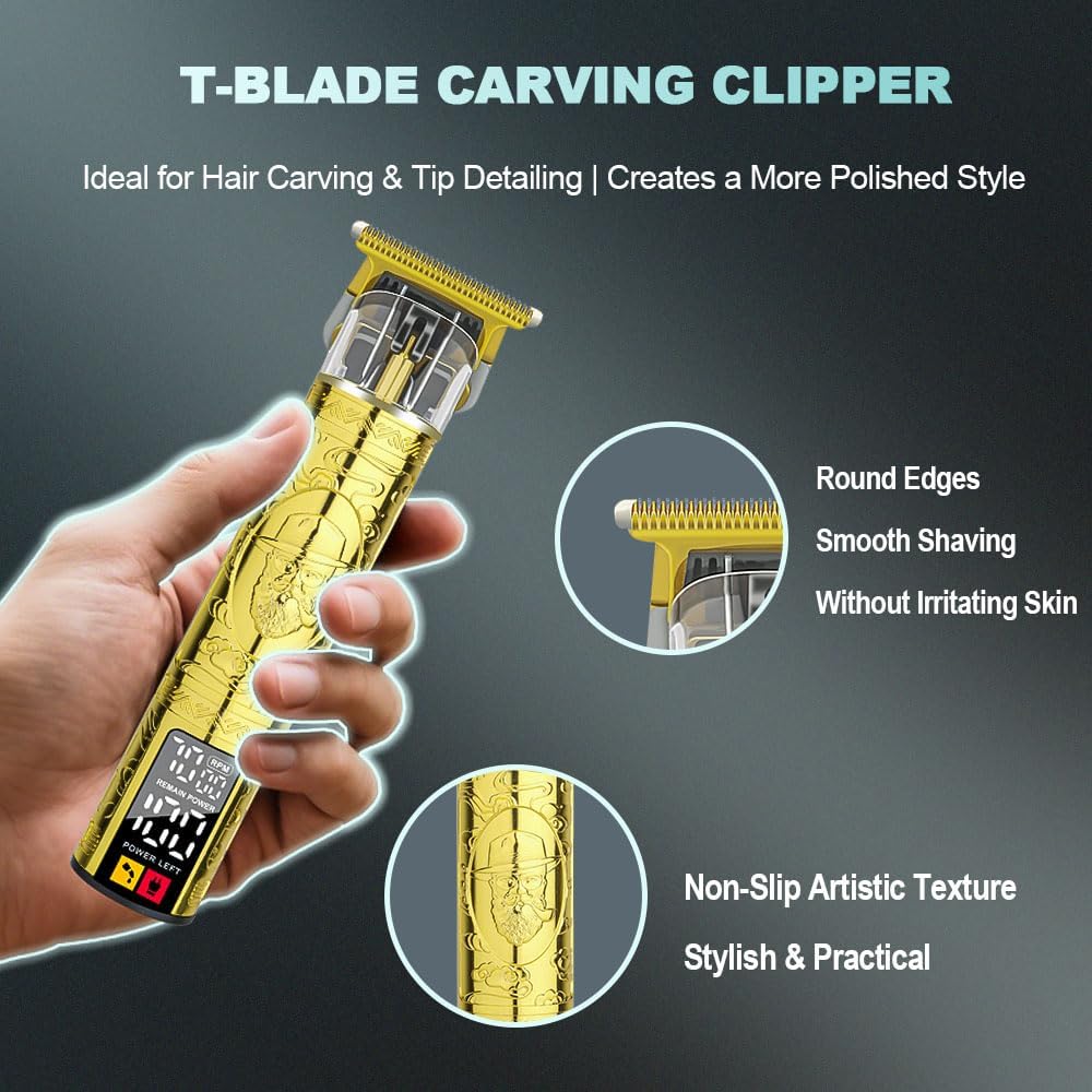 Hair Clippers and Trimmers Set for Men - Adjustable Lever, Long-Lasting Battery Cordless 3-in-1 Hair Clipper & Beard Trimmer, Professional Hair Cutting & Beard Styling Kit for Home & Barber Use