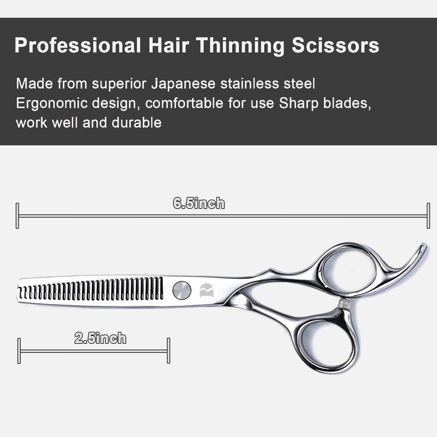 Hair Cutting Scissors and Thinning Scissors Kit,6.5 inch Professional Salon Haircut Scissors Kit,Barber Hairdressing Shears Set,Hair Cutting Shears Texturizing Shears (Silver) (Silver)