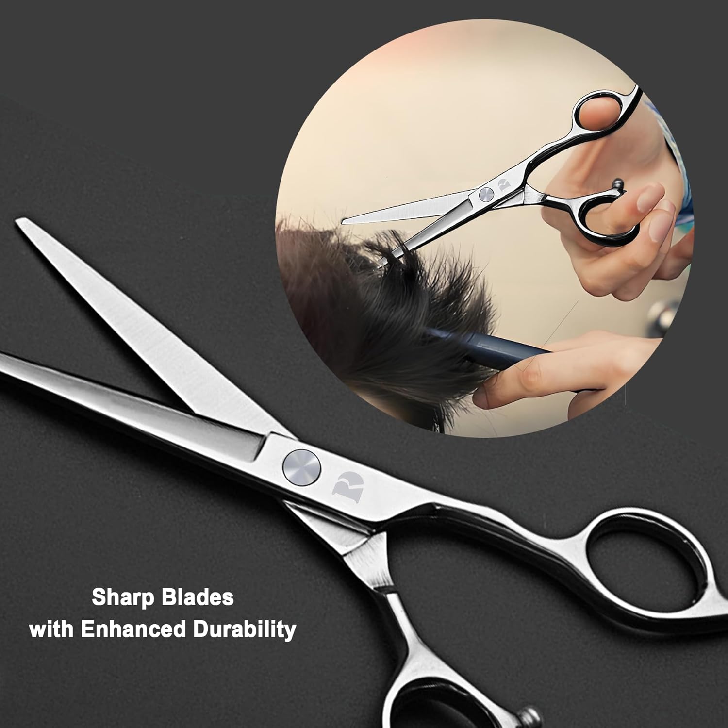 Hair Cutting Scissors and Thinning Scissors Kit,6.5 inch Professional Salon Haircut Scissors Kit,Barber Hairdressing Shears Set,Hair Cutting Shears Texturizing Shears (Silver) (Silver)