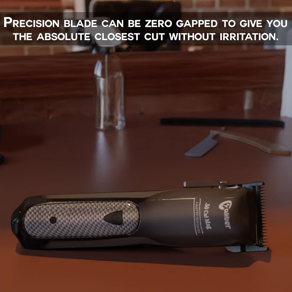 .50 Cal Limited Edition Clipper - Long Lasting 8+ Hours of Power - Ultra Low Noise Technology - Rechargeable Powerful Battery - Easy Zero Gap Cut - Hair Grooming Tool for Men (Black)