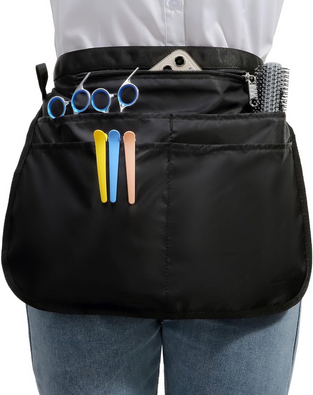 Barber Apron with 5 Pockets, Waterproof and Bleach-proof Hair Stylist Apron for Men and Women