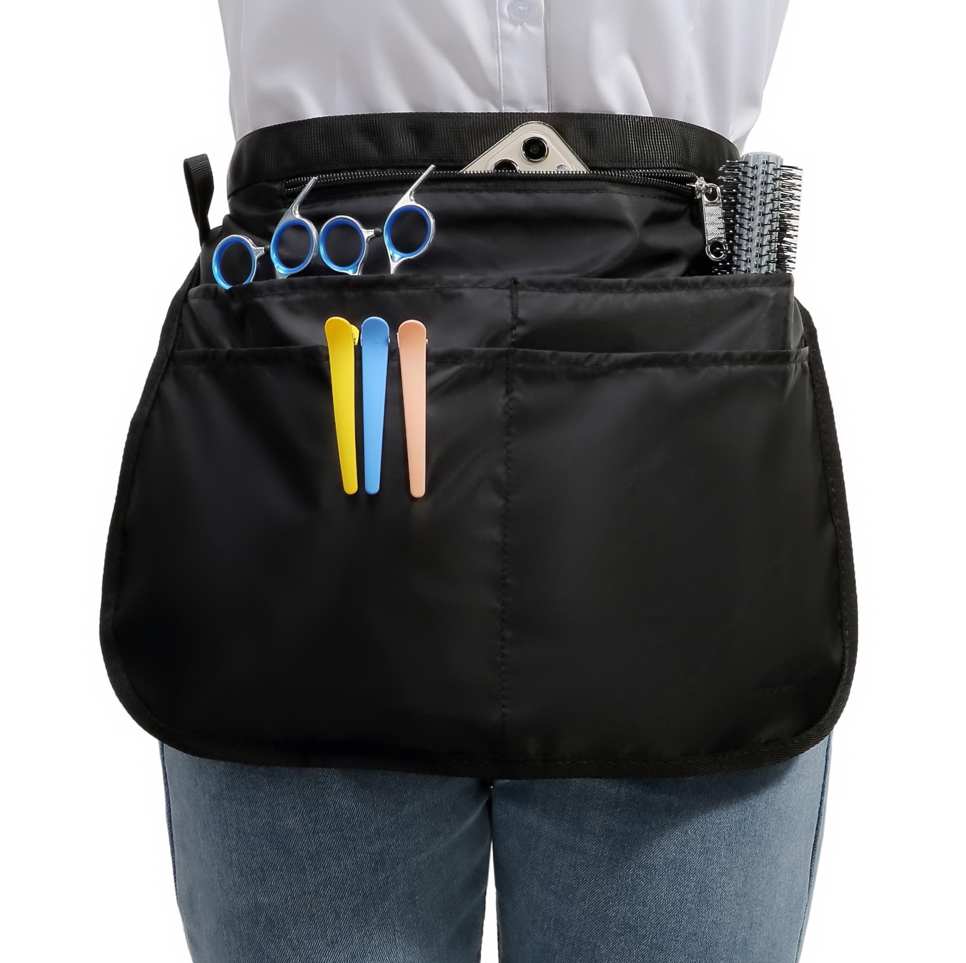 Barber Apron with 5 Pockets, Waterproof and Bleach-proof Hair Stylist Apron for Men and Women