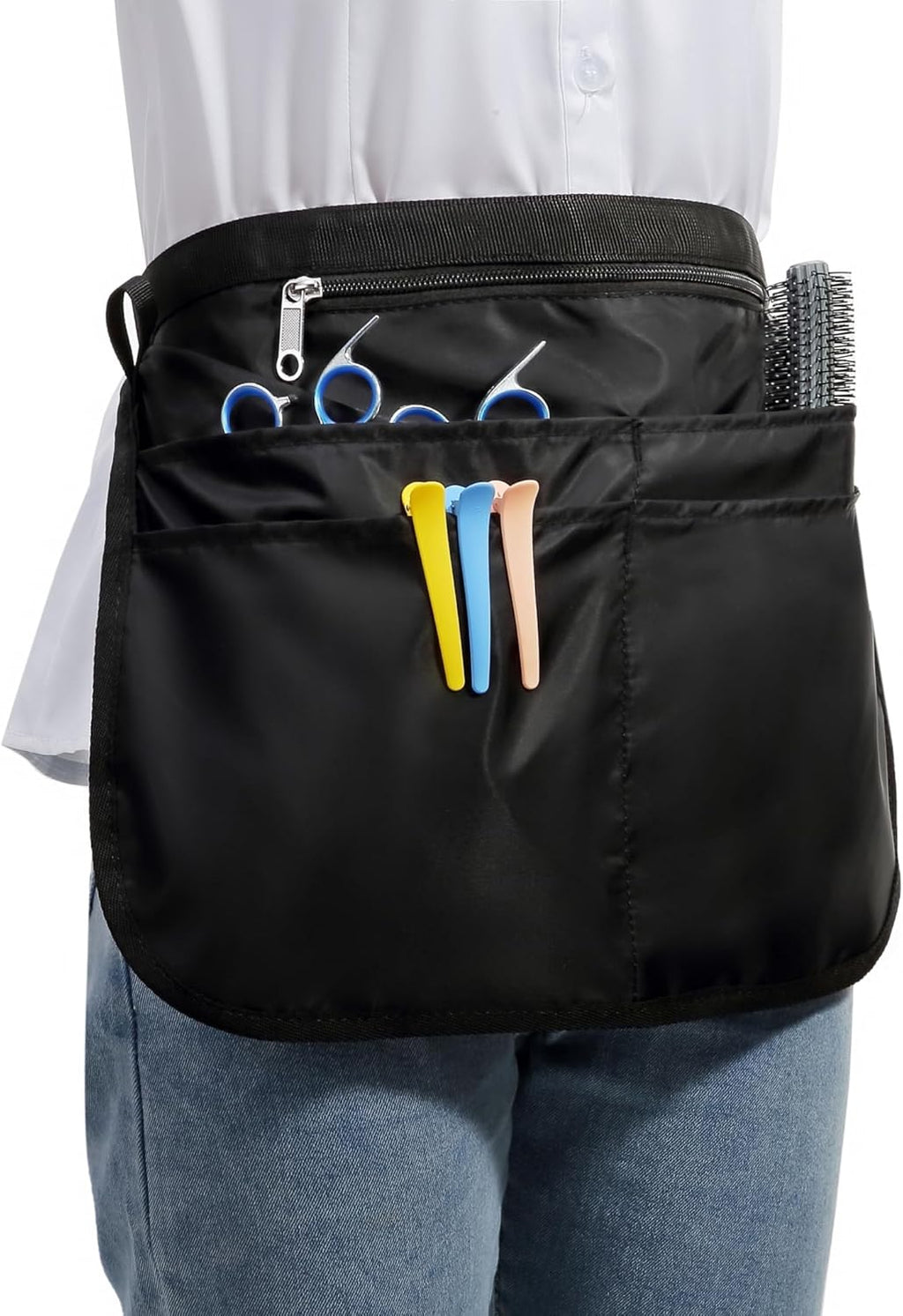 Barber Apron with 5 Pockets, Waterproof and Bleach-proof Hair Stylist Apron for Men and Women