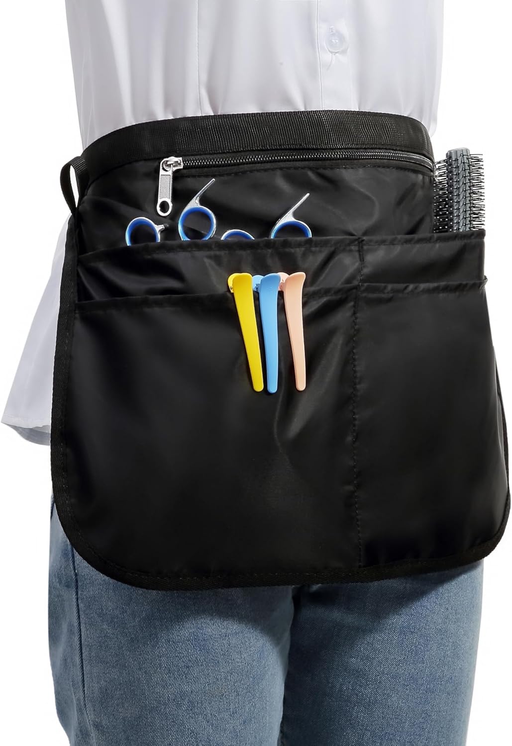 Barber Apron with 5 Pockets, Waterproof and Bleach-proof Hair Stylist Apron for Men and Women