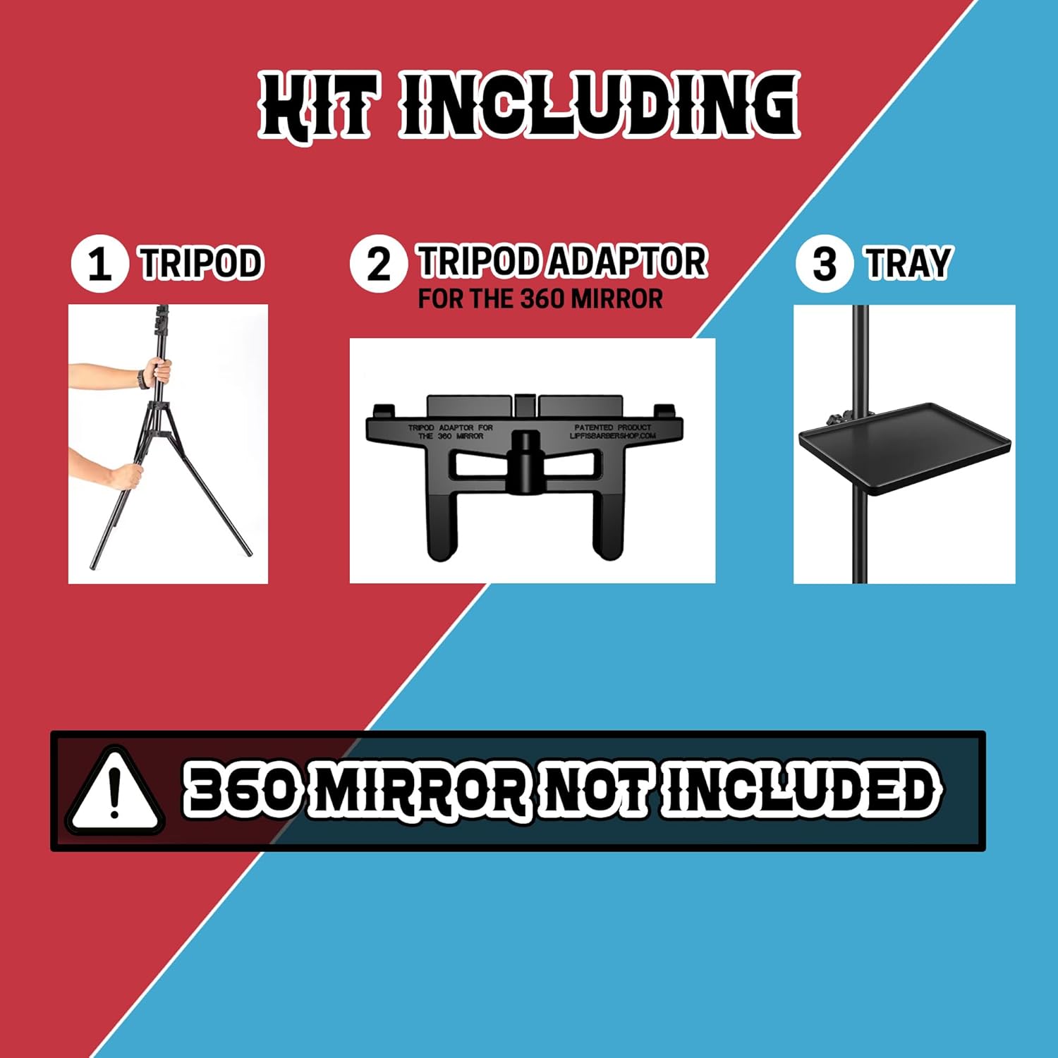 LIPFISBARBERSHOP.COM Tripod Adapter for Standard Size 360° Mirror – Compatible with Adjustable Tripods for Stable, Precise Positioning