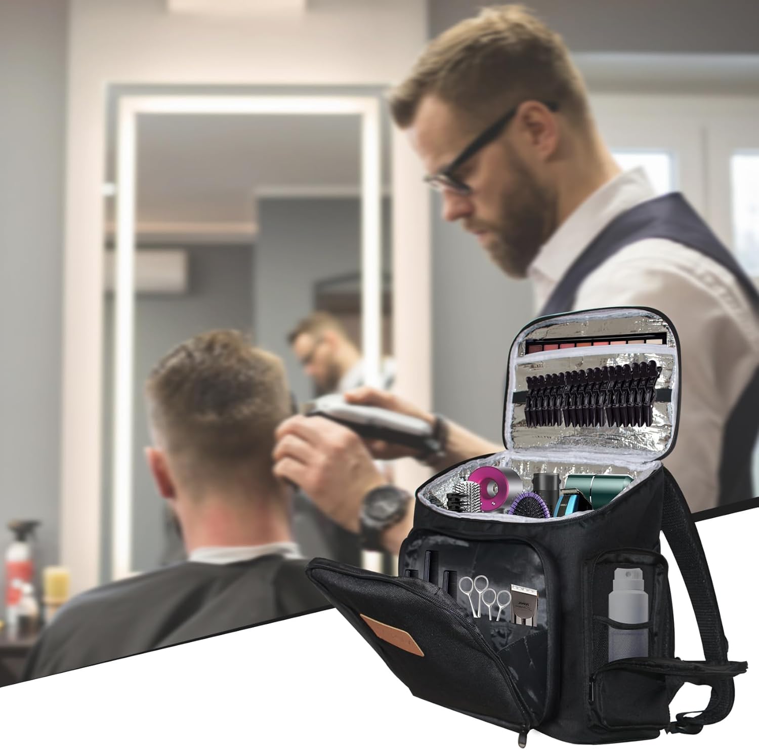 Hairstylist Travel Bag Hair Stylist Bag for Traveling, Cosmetology Hairdresser Bag Barber Case Backpack