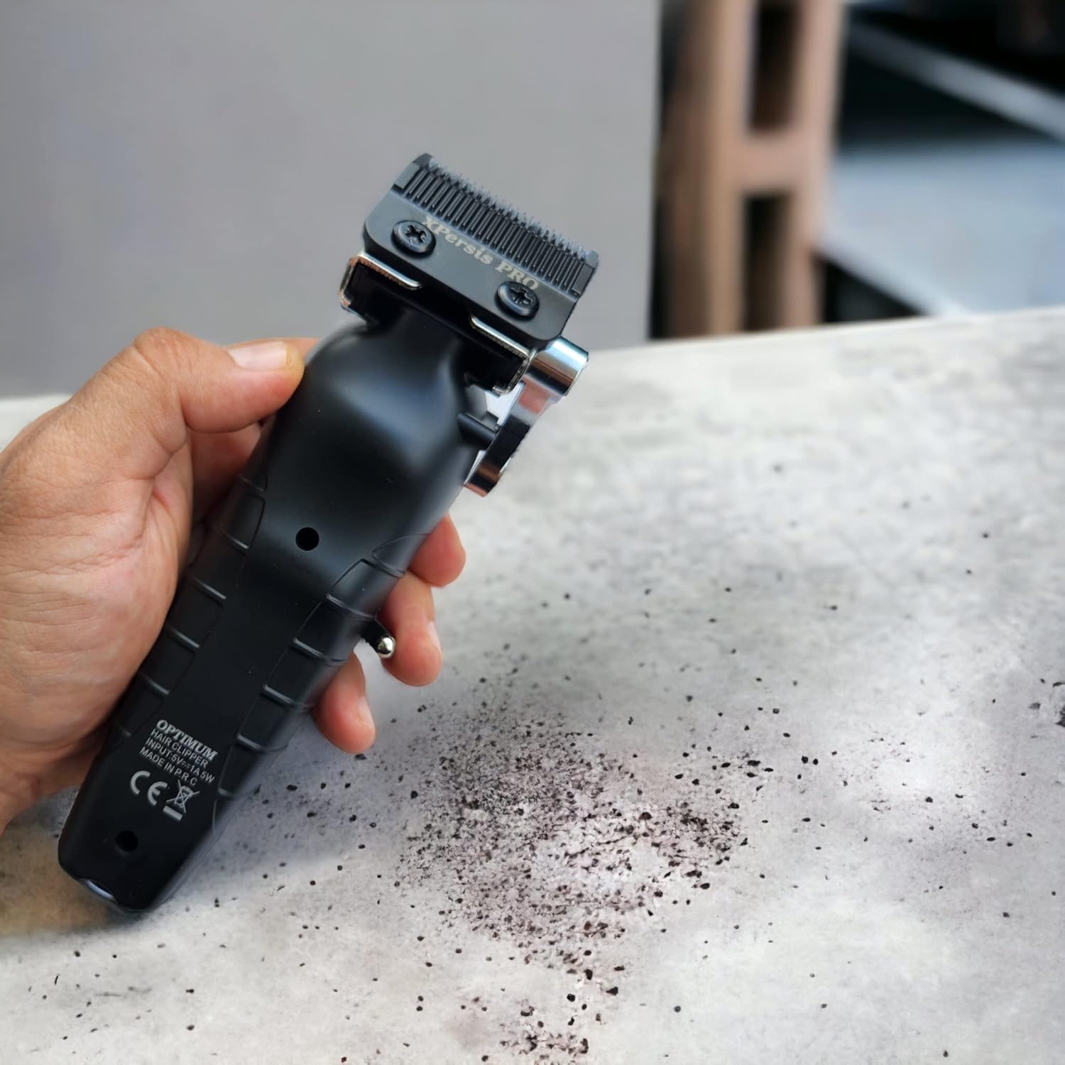 PRO Optimum Cordless Hair Clipper for Barbers, Professional Mens Hair Clipper Floating Lever Ergonomic Design DLC Taper Blade + Electric Razor Foil Shaver with Sharp Blades (Black)