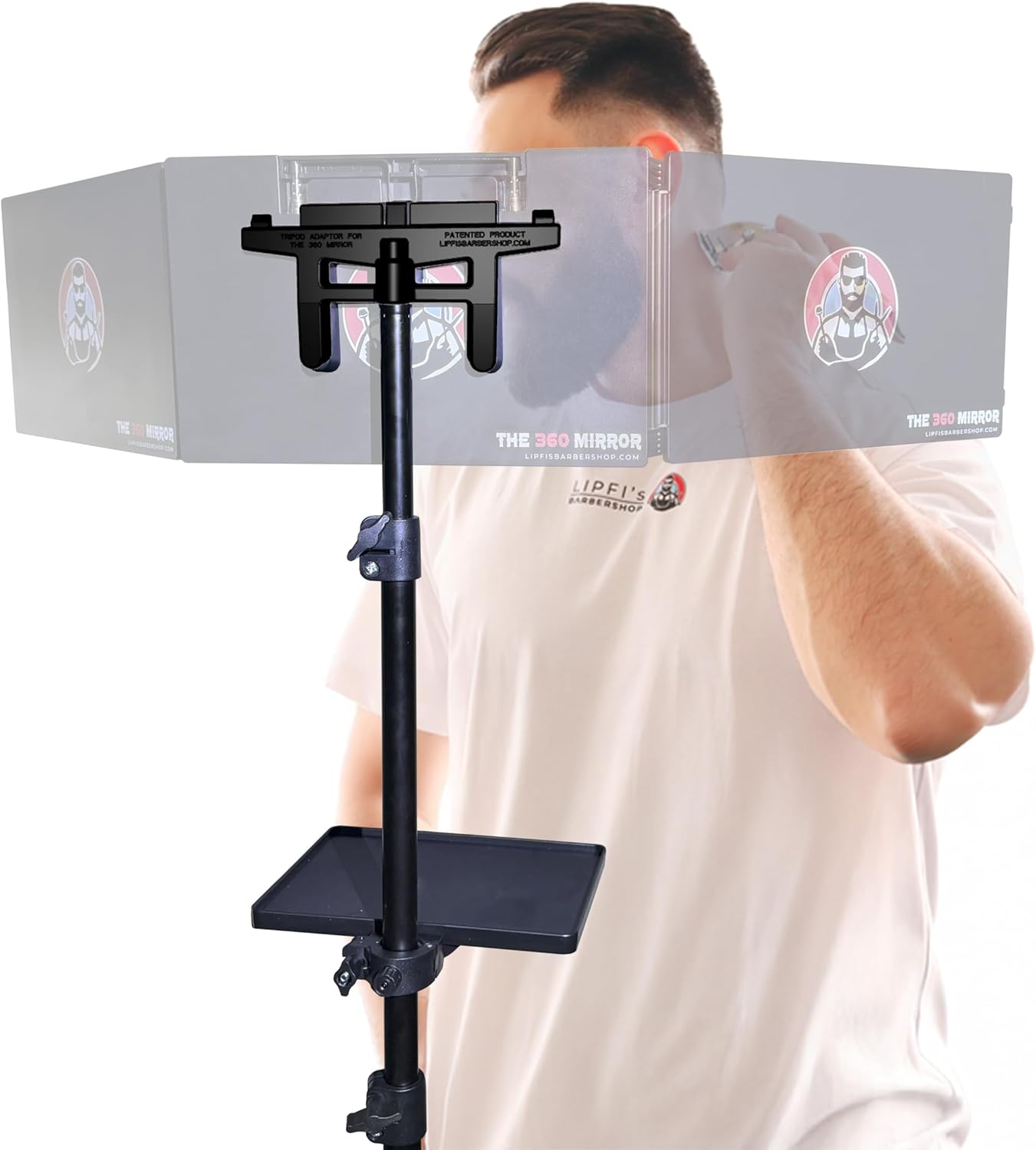 LIPFISBARBERSHOP.COM Tripod Adapter for Standard Size 360° Mirror – Compatible with Adjustable Tripods for Stable, Precise Positioning