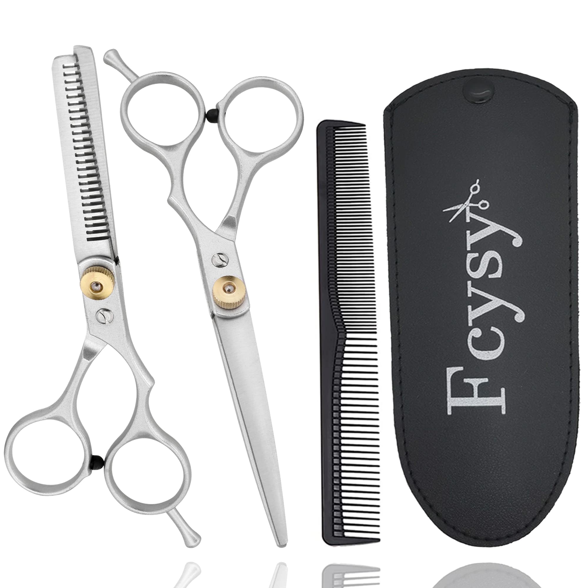 Hair Cutting Scissors Thinning Shears Kit, Fcysy Hair Scissors Set Professional Haircut Kit, Barber Shears Tijeras De Peluqueria Profesional Barber Supplies Trimming Shears for Men Women