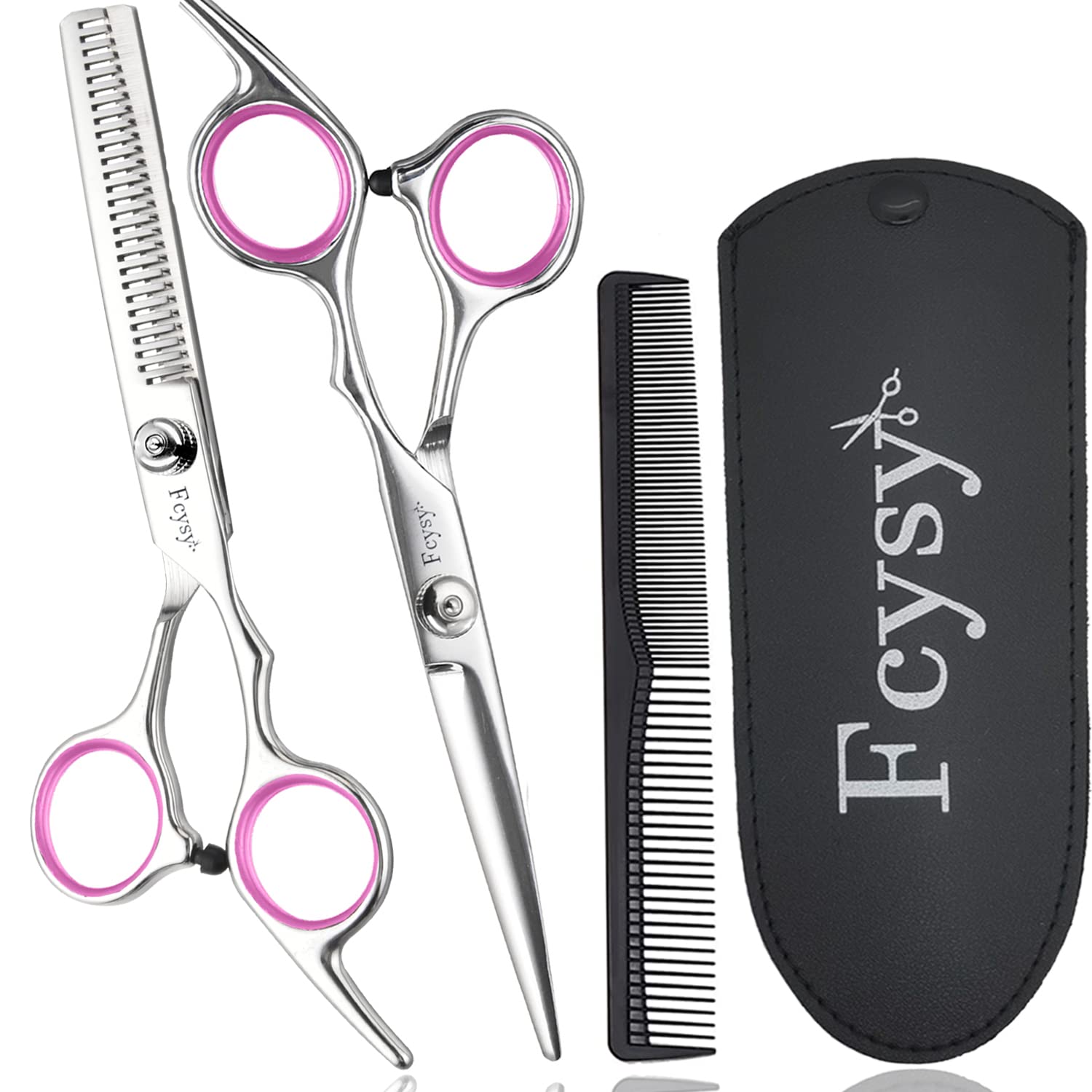 Hair Cutting Scissors Thinning Shears Kit, Fcysy Hair Scissors Set Professional Haircut Kit, Barber Shears Tijeras De Peluqueria Profesional Barber Supplies Trimming Shears for Men Women