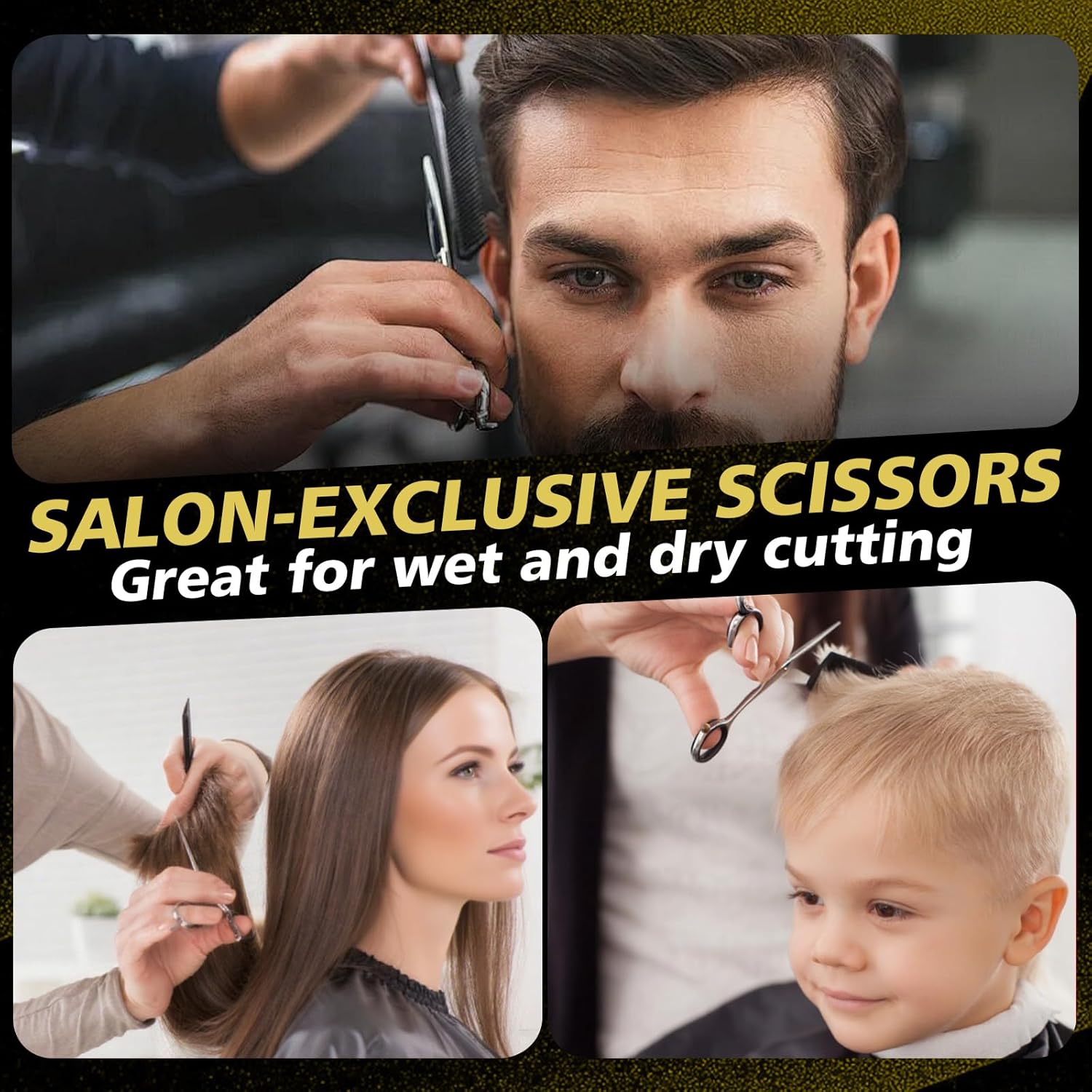 6 Inch Professional Hair Cutting Scissors – Japanese VG10 Stainless Steel, Extremely Sharp Convex Blade with Ergonomic Handle, Adjustment Screw, Barber Shears for Barbers and Salon Professionals