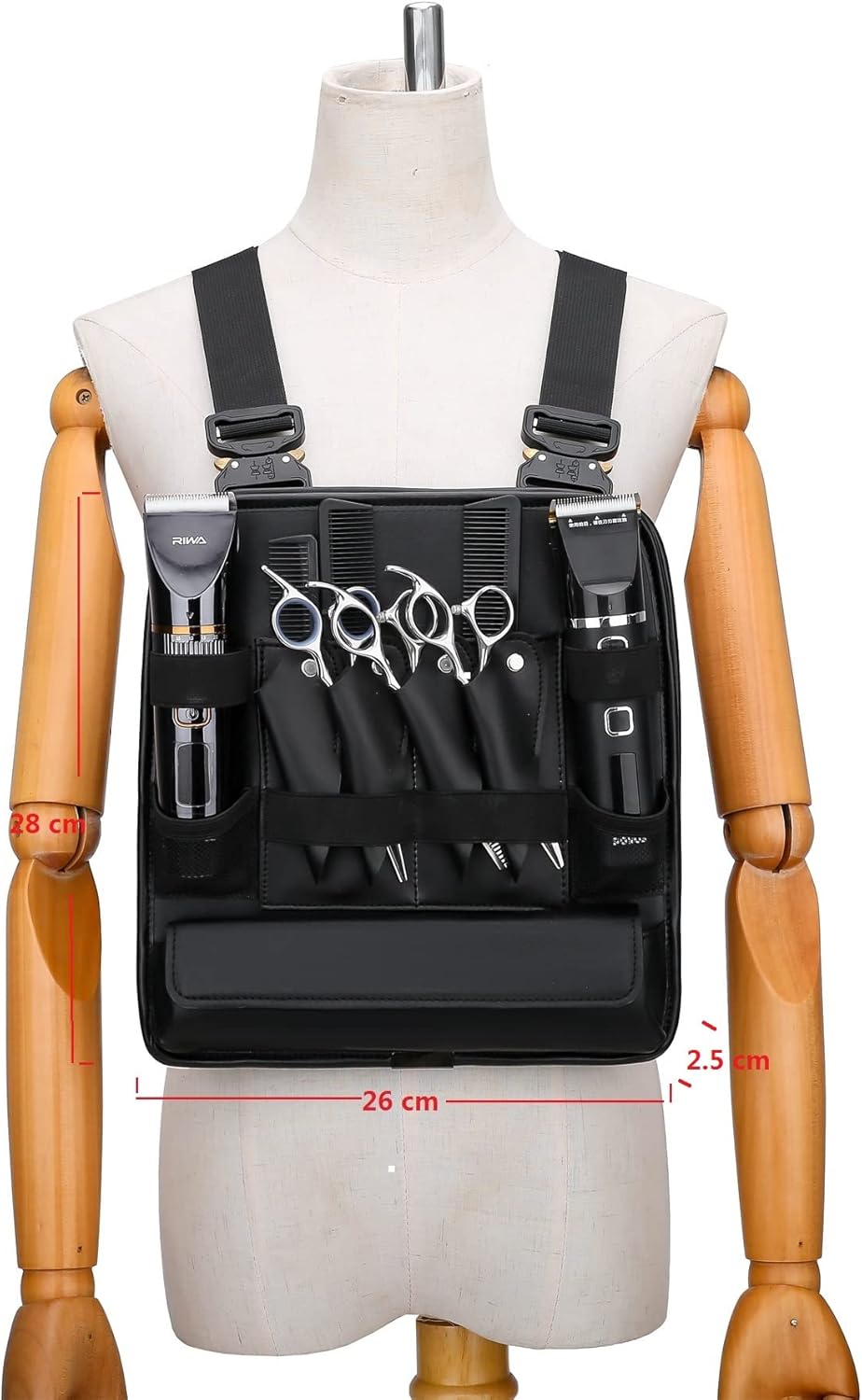 Leather Fashionable & Functional Chest Rig Bag for Barbers, Stylish Haircut Tools Storage Chest Bag for Barber