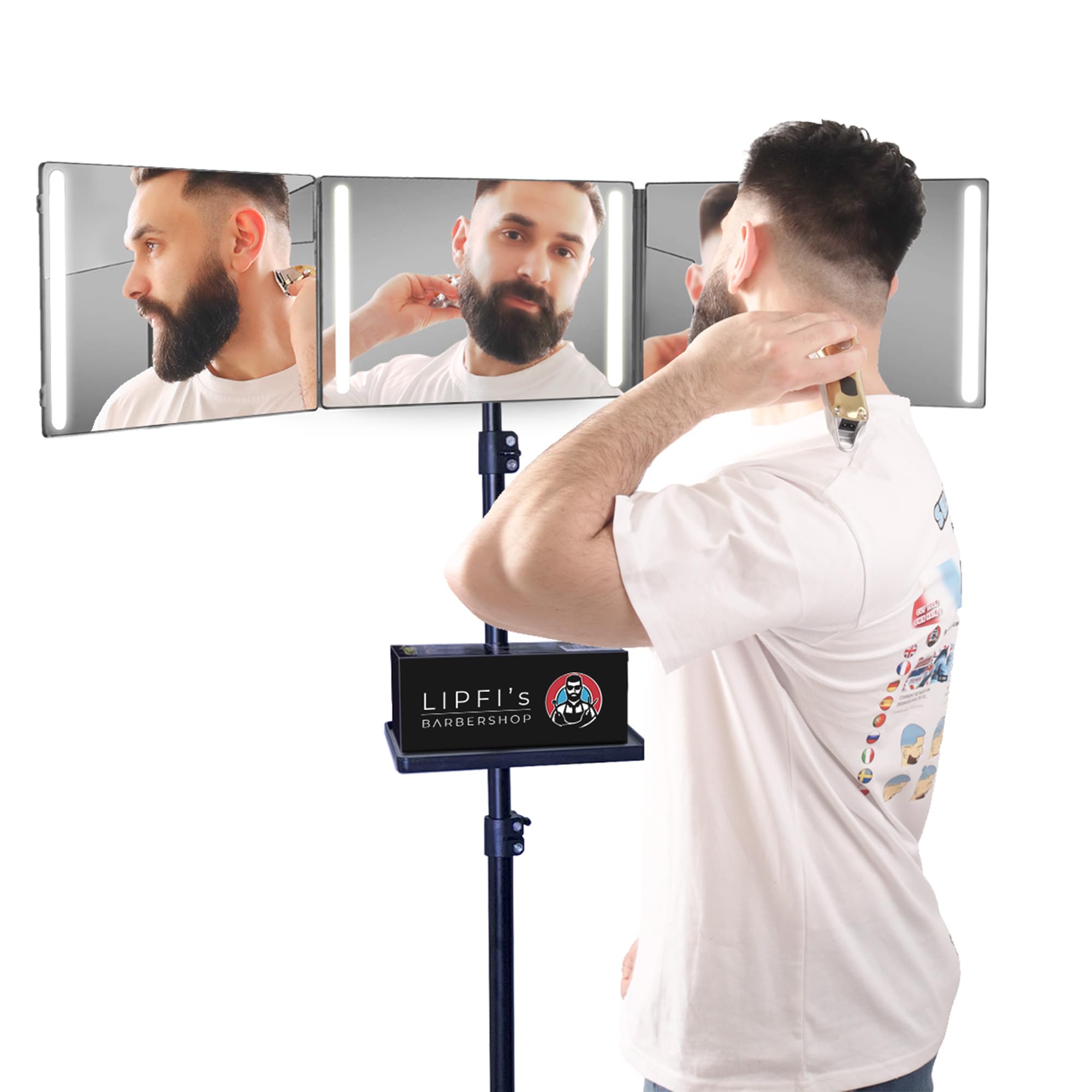 LIPFISBARBERSHOP.COM Tripod Adapter for Standard Size 360° Mirror – Compatible with Adjustable Tripods for Stable, Precise Positioning