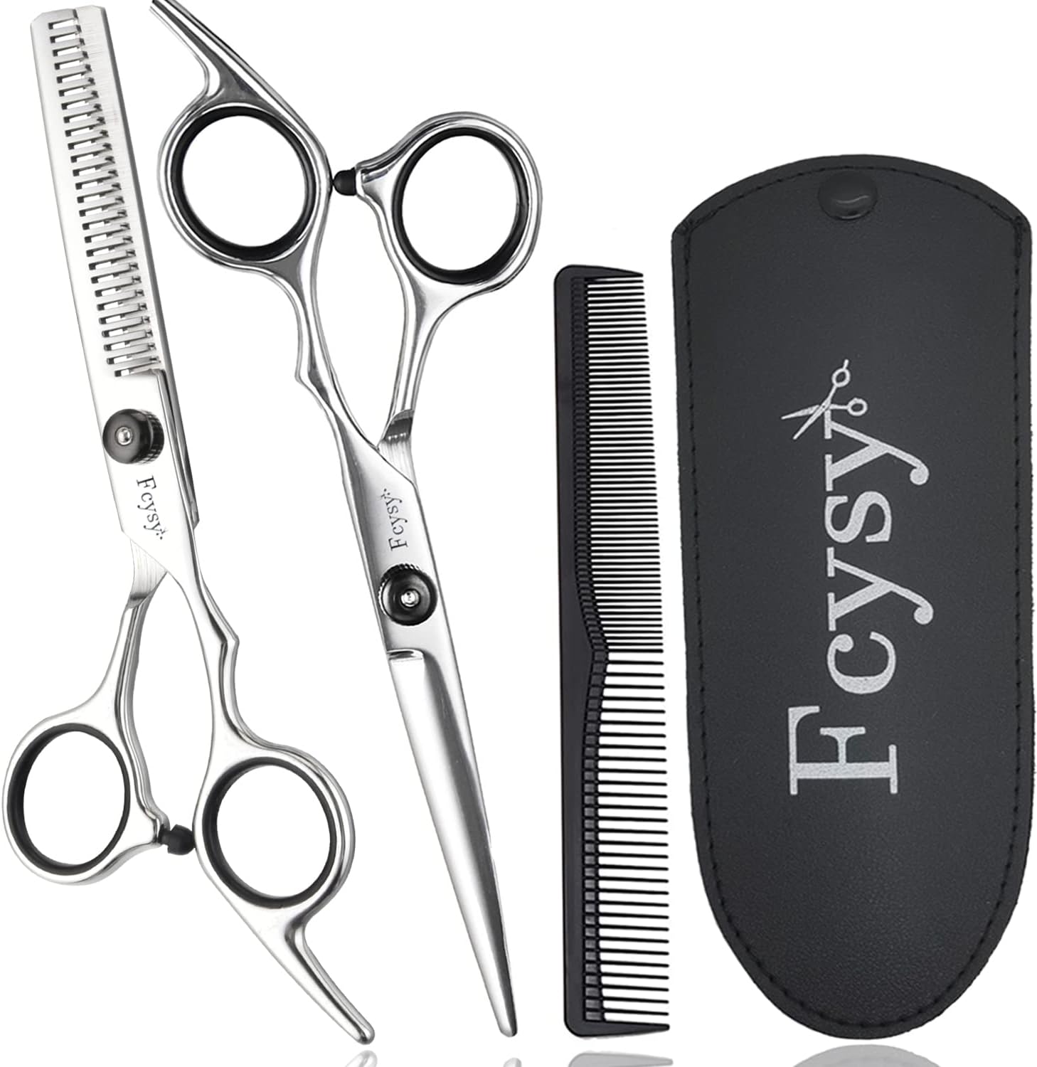 Hair Cutting Scissors Thinning Shears Kit, Fcysy Hair Scissors Set Professional Haircut Kit, Barber Shears Tijeras De Peluqueria Profesional Barber Supplies Trimming Shears for Men Women