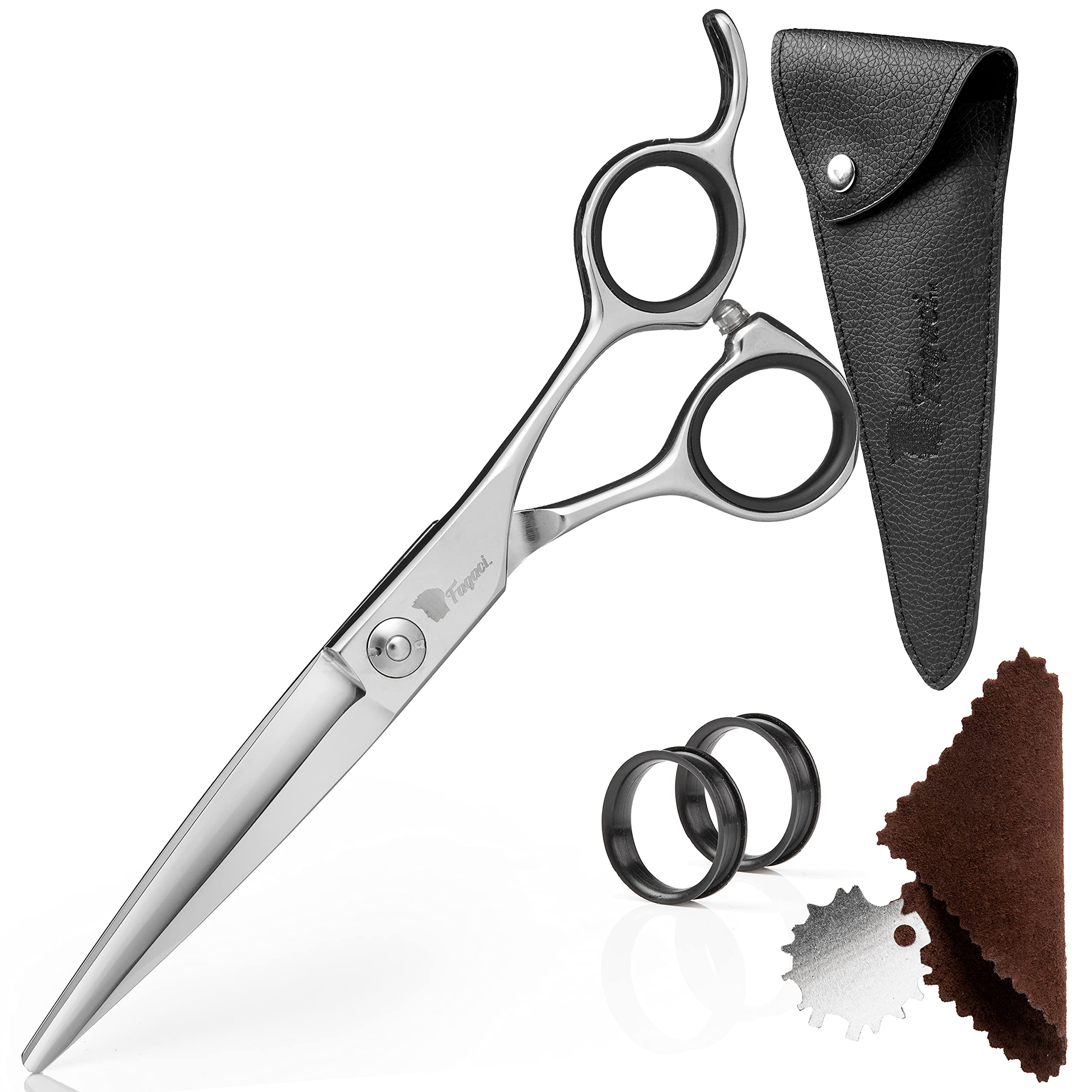 Fagaci Professional Hair Scissors 6" - Extremely Sharp Blades, Fine Cutting Shears Set for Men and Women, Barber Scissors Kit