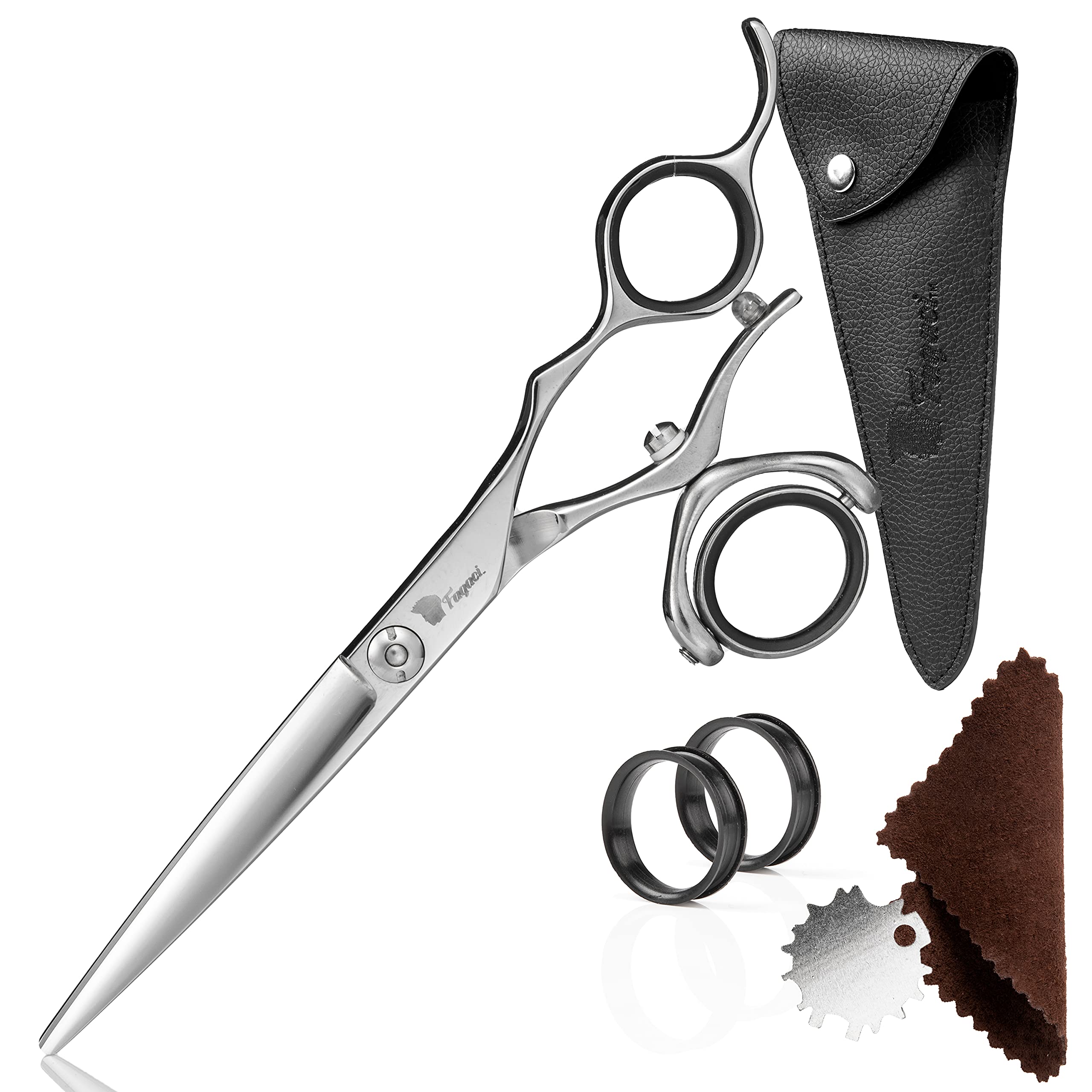 Fagaci Professional Hair Scissors 6" - Extremely Sharp Blades, Fine Cutting Shears Set for Men and Women, Barber Scissors Kit