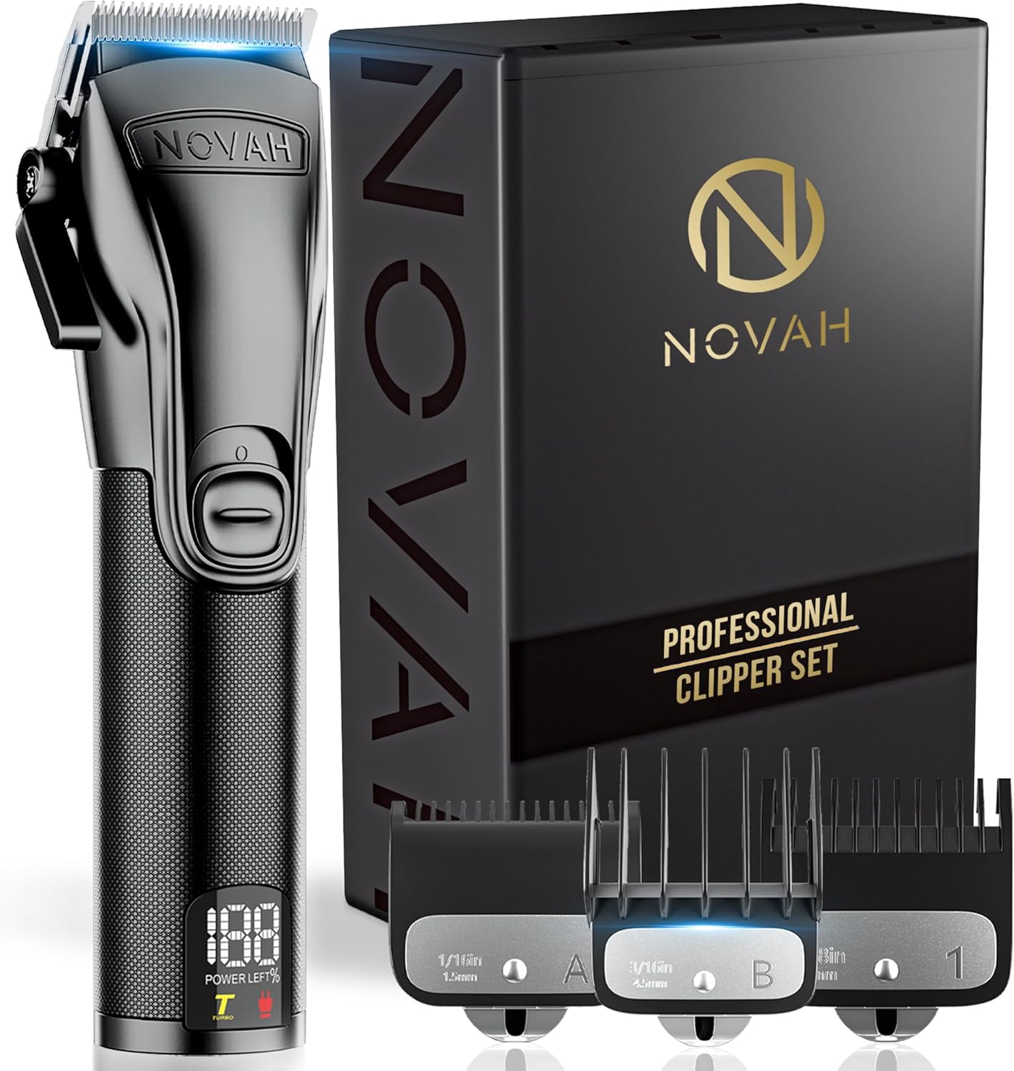 Novah Professional Hair Clippers for Men, Professional Barber Clippers, Electric Mens Cordless Hair Clipper for Barbers Haircut Kit Fade, Maquina de Cortar Cabello