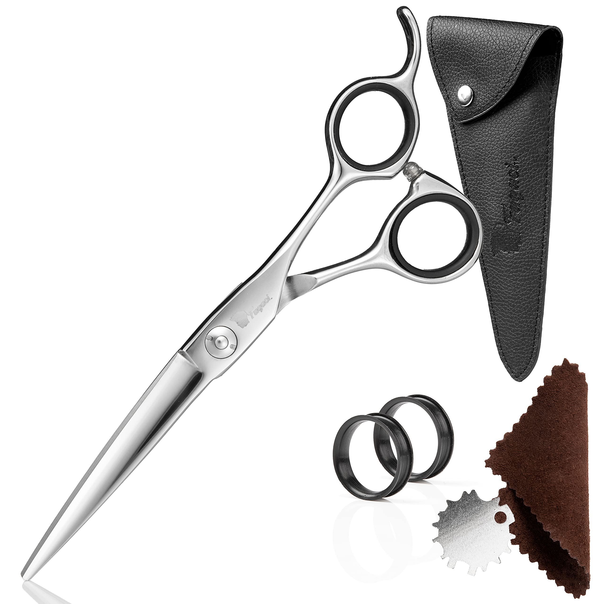 Fagaci Professional Hair Scissors 6" - Extremely Sharp Blades, Fine Cutting Shears Set for Men and Women, Barber Scissors Kit