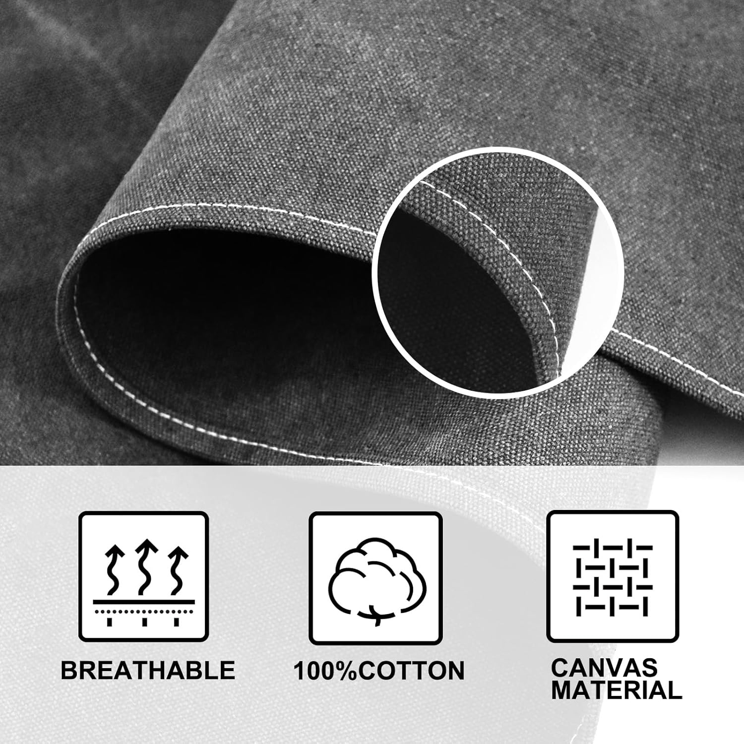 Chef Apron for Men Women Canvas Aprons with 3 Pockets Cross Back Resistant Work Apron for Cooking