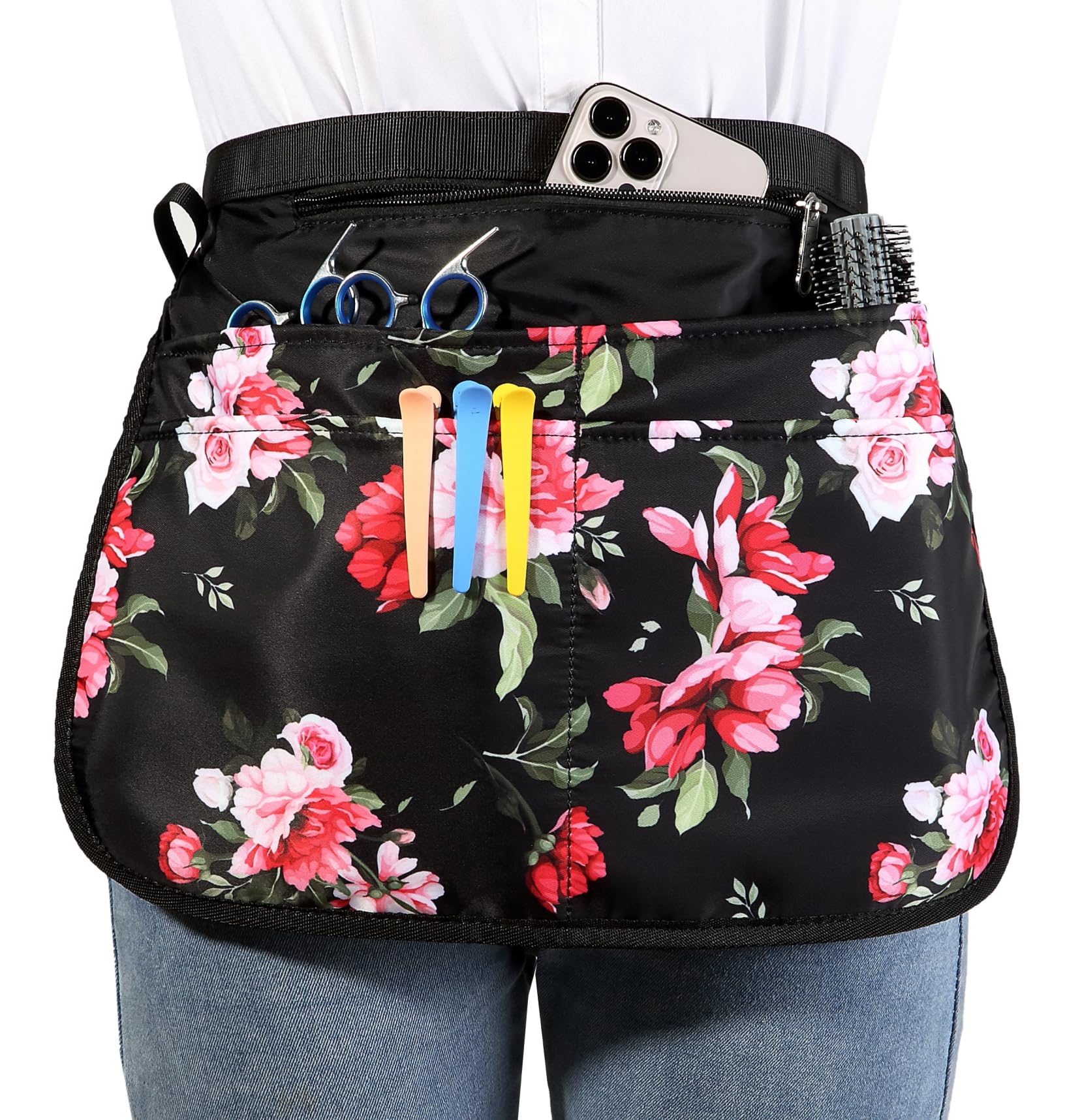 Barber Apron with 5 Pockets, Waterproof and Bleach-proof Hair Stylist Apron for Men and Women