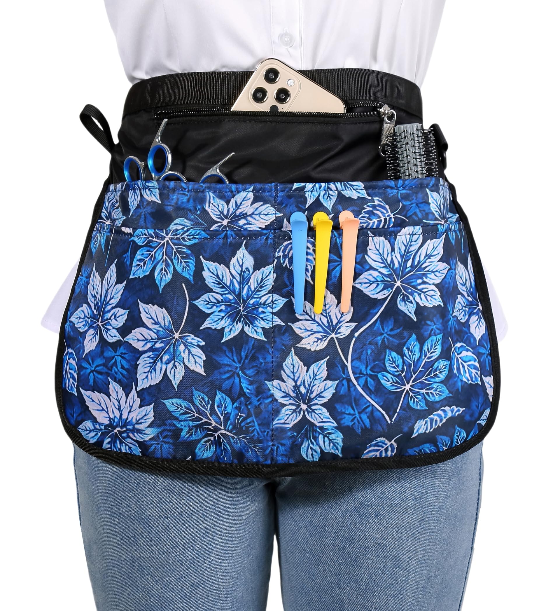 Barber Apron with 5 Pockets, Waterproof and Bleach-proof Hair Stylist Apron for Men and Women